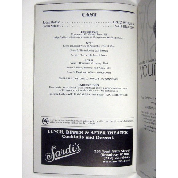 Trying Playbill November 2004 Fritz Weaver Joanna McClelland Glass Kati Brazda - Picture 5 of 7